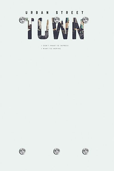 queence Garderobenleiste "URBAN STREET TOWN" mit 6 Haken, 80 x 120 cm günstig online kaufen