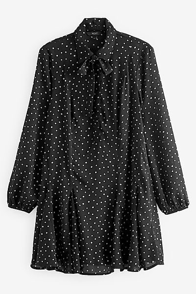 Next Minikleid Langärmeliges Minikleid mit Bindeschleife günstig online kaufen