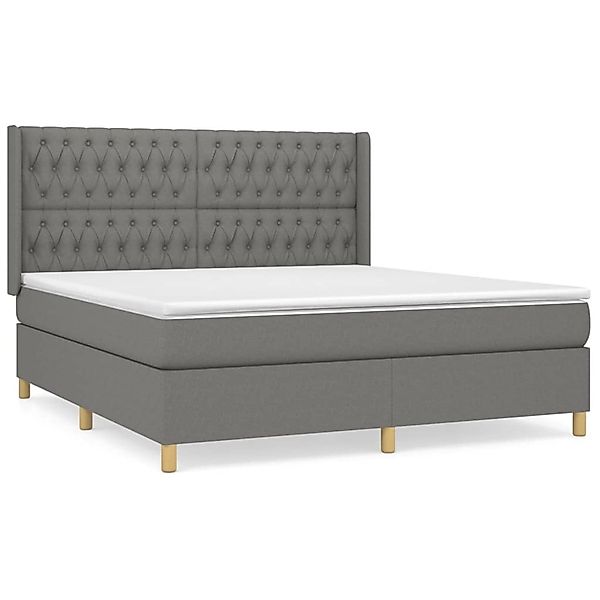 vidaXL Boxspringbett mit Matratze Dunkelgrau 180x200 cm Stoff1396909 günstig online kaufen