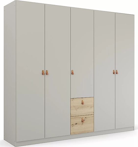 rauch Drehtürenschrank »Homey by Quadra Spin«, mit cognacbraunen Ledergriff günstig online kaufen