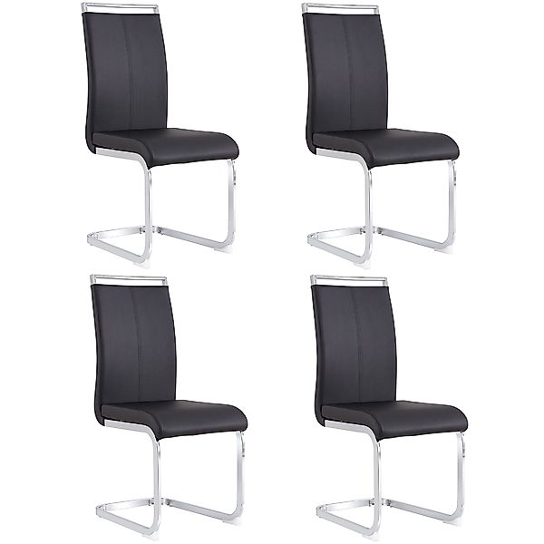 Set aus 4 Freischwinger, Verchromtes Metallgestell, Ergonomisches Design, 4 günstig online kaufen
