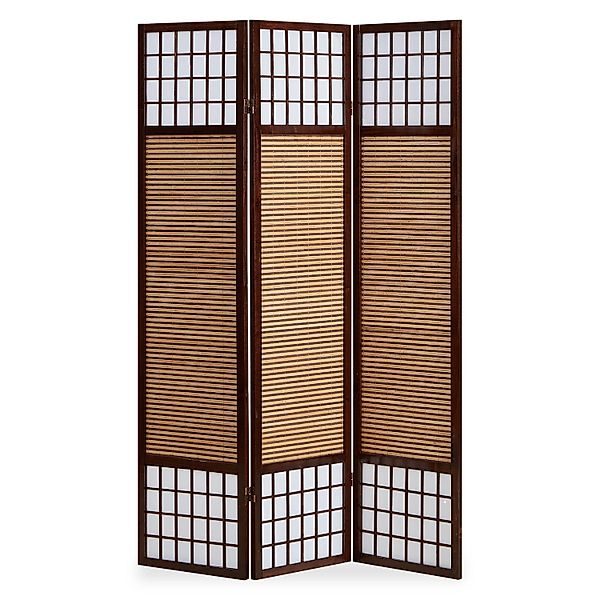Homestyle4u 3-tlg. Paravent in Braun 132x175 cm 62 günstig online kaufen