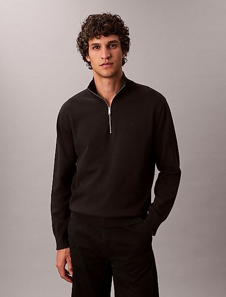 Calvin Klein Strickpullover Stehkragen mit Reißverschluss, Regular fit günstig online kaufen
