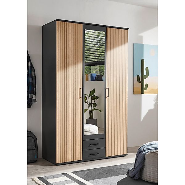 Kleiderschrank Laurie Eiche B/H/T: ca. 120x196x54 cm günstig online kaufen