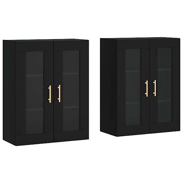 vidaXL Sideboard Wandschränke 2 Stk. Schwarz günstig online kaufen