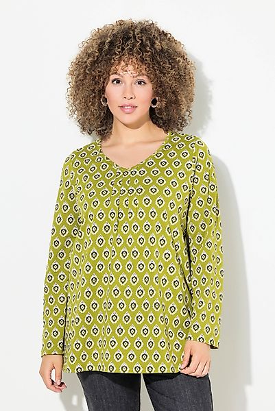 Ulla Popken Longsleeve Shirt Zierfalten A-Linie günstig online kaufen