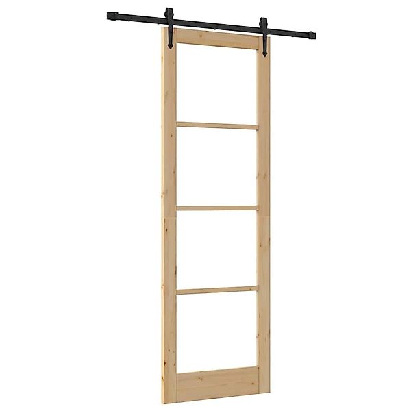 vidaXL Schiebetür ORKDAL Braun 78 x 232 cm Holz und Metall 3332443 günstig online kaufen