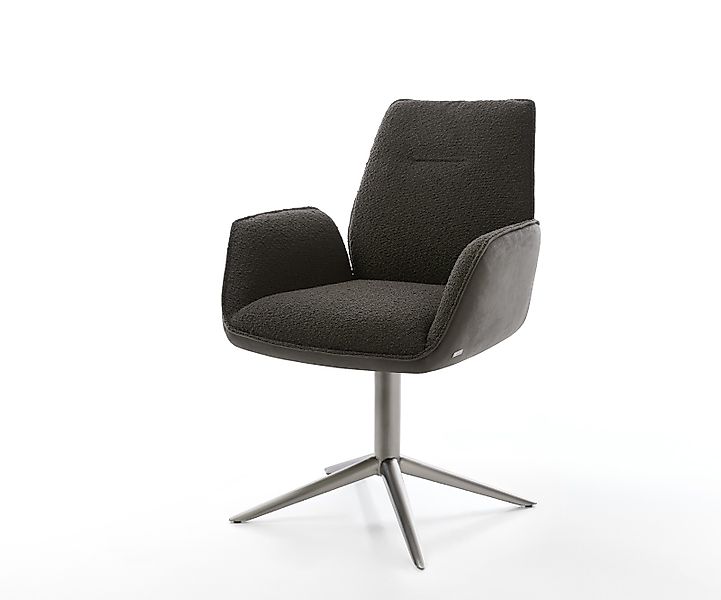 Drehstuhl Zoa-Flex Materialmix Schwarz Fußkreuz Graphit 360° drehbar Wippfu günstig online kaufen