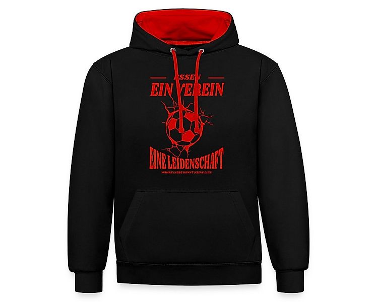 Spreadshirt Hoodie Essen Fußball Fan Leidenschaft Unisex Kontrast Hoodie (1 günstig online kaufen