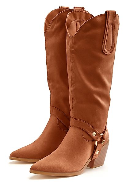 LASCANA Stiefelette Cowboy Stiefel,Slouchy Boots mit günstig online kaufen