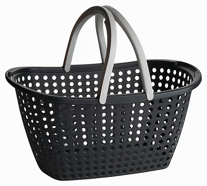 Koopman Einkaufskorb KARL, Grau, Schwarz, Kunststoff, günstig online kaufen