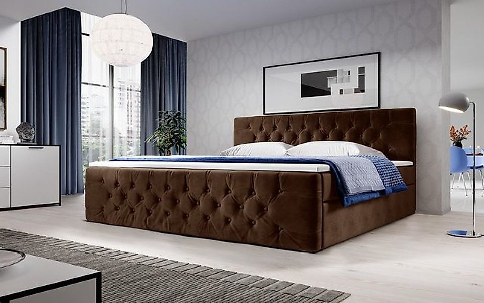 Baidani Boxspringbett Velutto, mit Stauraum, inkl. Topper und Matratze günstig online kaufen