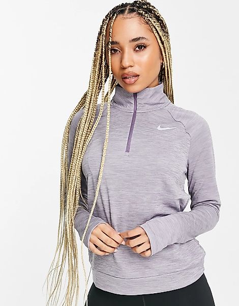Nike Running – Pacer – Oberteil in Lila mit kurzem Reißverschluss-Violett günstig online kaufen
