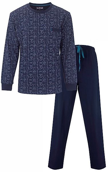 M.E.Q. Schlafanzug Herren Pyjama lang (2 tlg) Baumwolle günstig online kaufen
