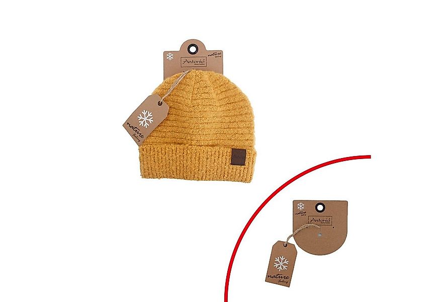Antonio Strickmütze Antonio Damen Strick Mütze Bouclé Beanie yellow (1-St) günstig online kaufen