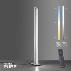 LED-Stehlampe PURE Lines, silber, Fernbedienung, 140 cm günstig online kaufen