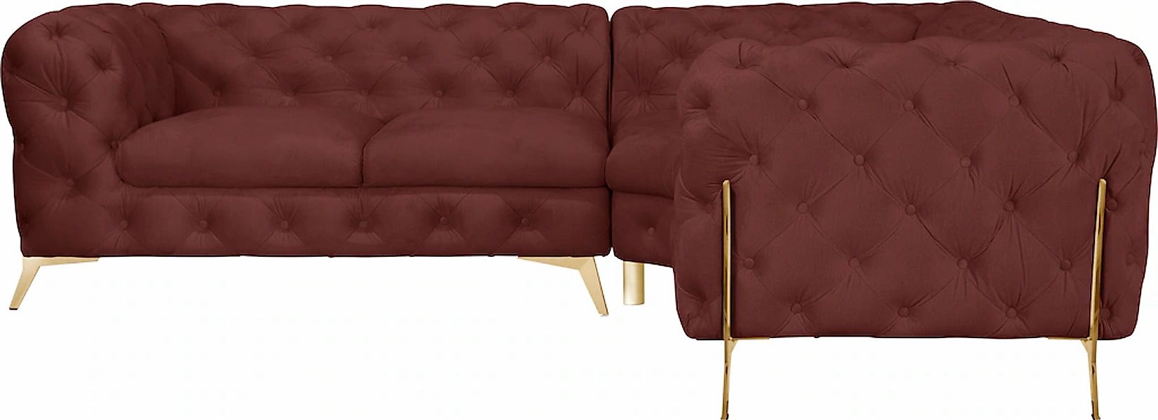 Home affaire Chesterfield-Sofa "Amaury L-Form" moderne Chersterfield-Optik, günstig online kaufen
