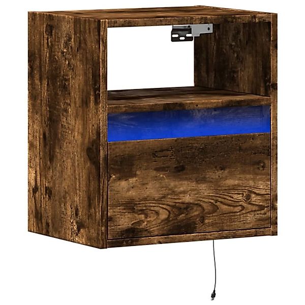 vidaXL TV-Wand TV-Wandschrank mit LED-Beleuchtung Räuchereiche günstig online kaufen