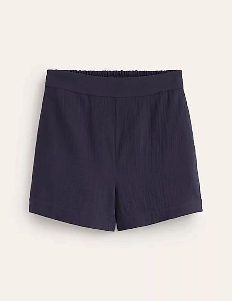 Doppeltuch-Shorts Damen Boden, Marineblau günstig online kaufen