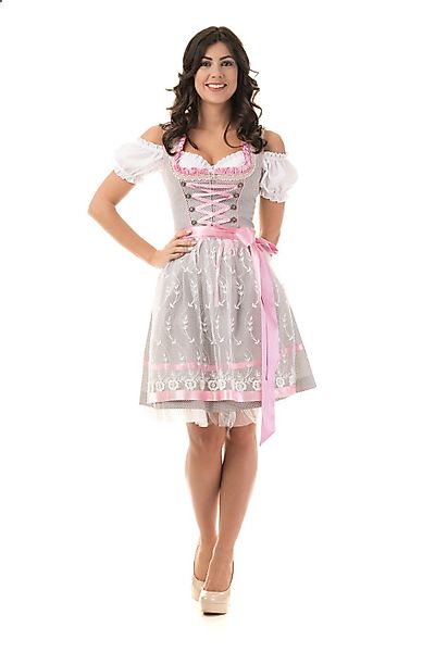 Trachtl Dirndl DIRNDL TRACHTENKLEID GRAU/ROSA 3.tlg günstig online kaufen