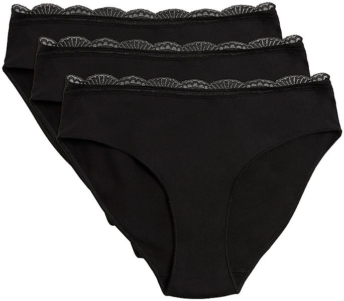YSABEL MORA Midislip "BASIC COLLECTION COTTON WITH LACE" 3er Pack, mit bede günstig online kaufen