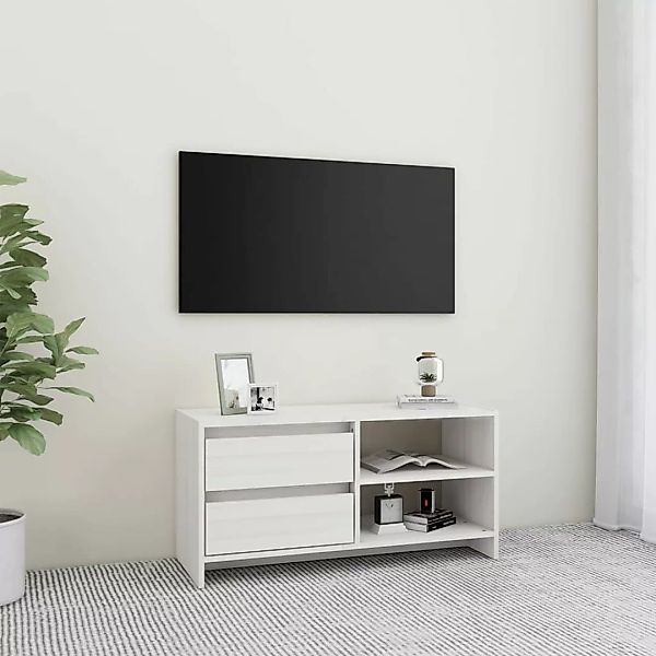 Tv-schrank Weiß 80x31x39 Cm Massivholz Kiefer günstig online kaufen