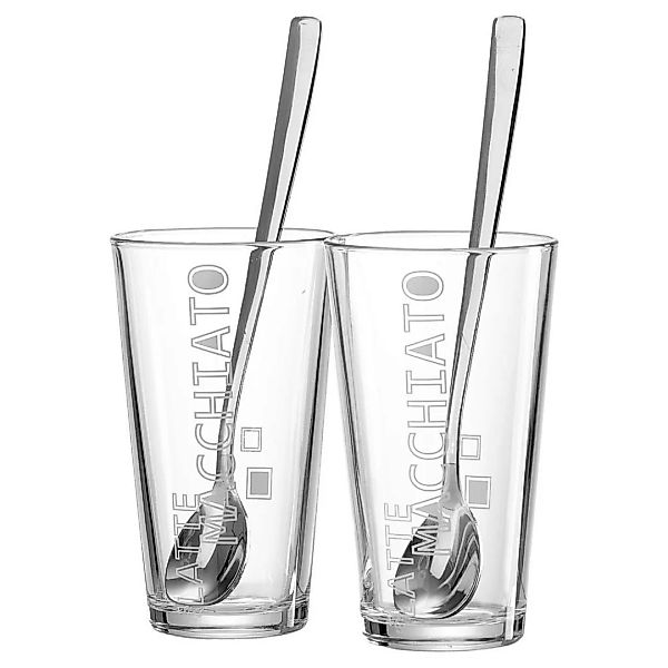 Ritzenhoff & Breker Latte Macchiato Glas-Set inkl. Löffel Lena klar günstig online kaufen