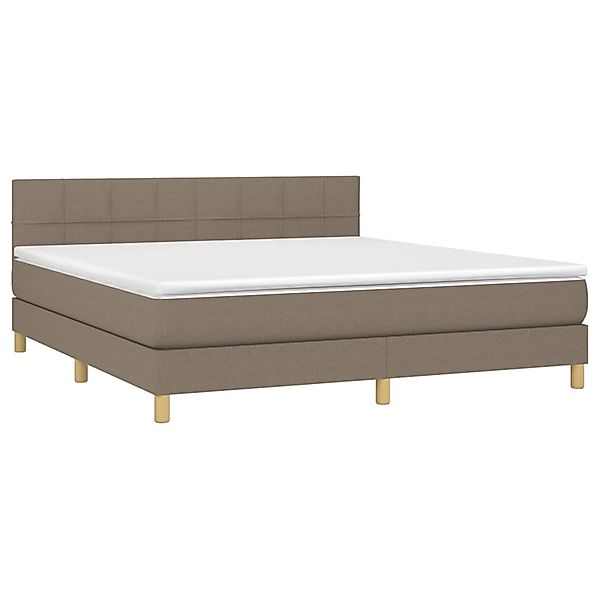 vidaXL Boxspringbett mit Matratze & LED Taupe 180x200 cm Stoff 3133737 günstig online kaufen