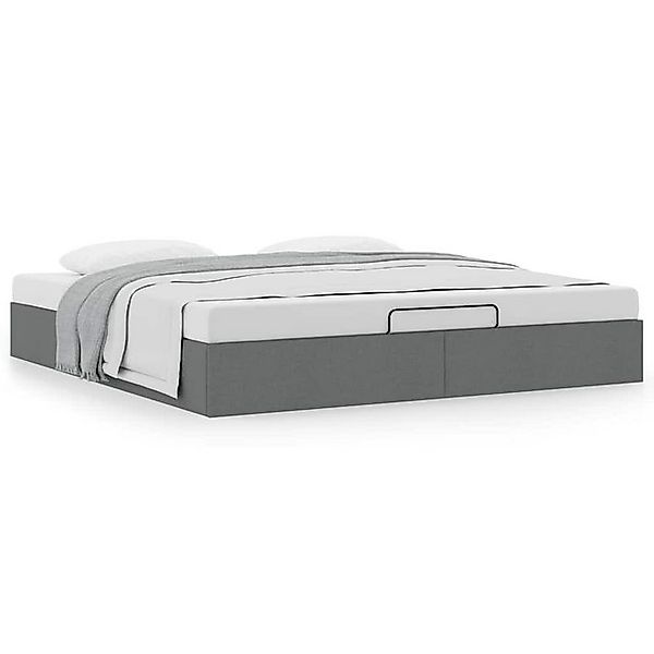 vidaXL Bettgestell Ottoman-Bett ohne Matratze Dunkelgrau 160x200 cm Stoff günstig online kaufen