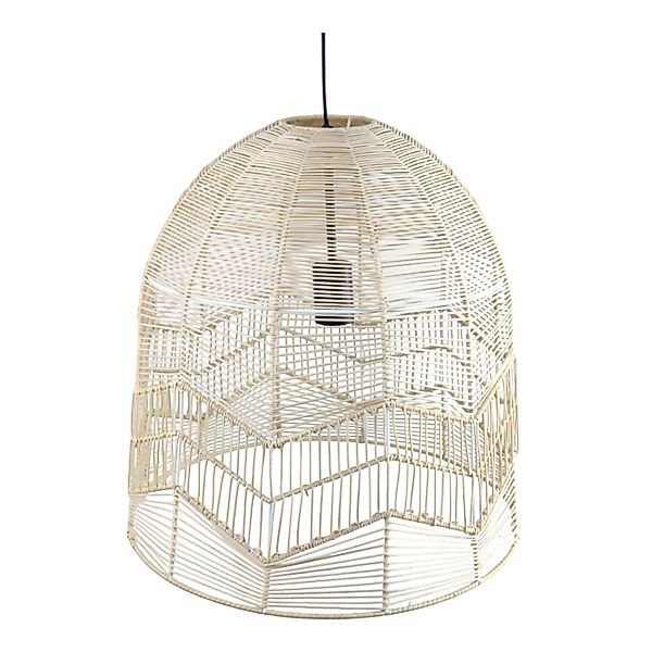 Dapo Decken Pendelleuchte Asta 45cm Rattan Natur Beige E27 IP20 günstig online kaufen