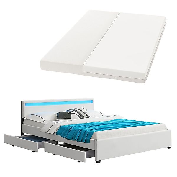 Juskys Polsterbett Lyon mit Matratze, 180x200 günstig online kaufen