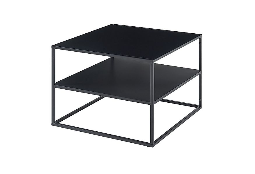 en.casa Couchtisch, »Solund« Beistelltisch mit Ablage 60x60x45 cm Schwarz, günstig online kaufen