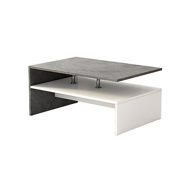 Vicco Couchtisch Mike, Beton/Weiß, 90 x 60 cm günstig online kaufen
