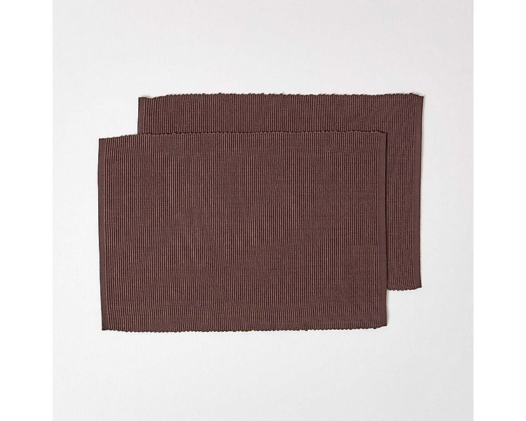 Homescapes Platzset Tischset braun im 2er-Set – 30 x 45 cm, 100% Baumwolle günstig online kaufen