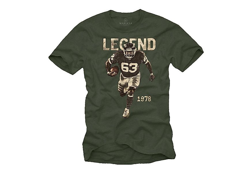 MAKAYA Print-Shirt American Football Bulldozer Motiv Mücke 63 Vintage T-Shi günstig online kaufen