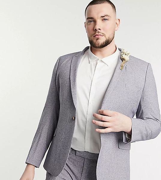 ASOS DESIGN Plus – Wedding – Supereng geschnittene Anzugjacke in Dunkelgrau günstig online kaufen