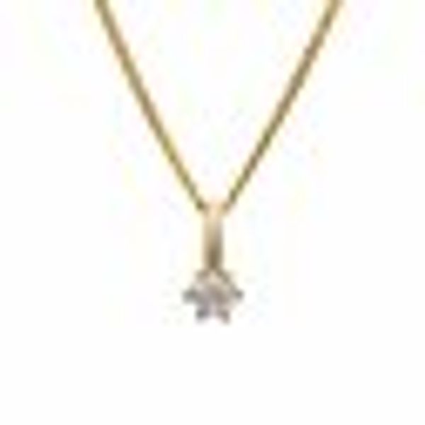 Anhänger mit Kette 585/- Gelbgold Brillant SI Vollschliff Rund günstig online kaufen