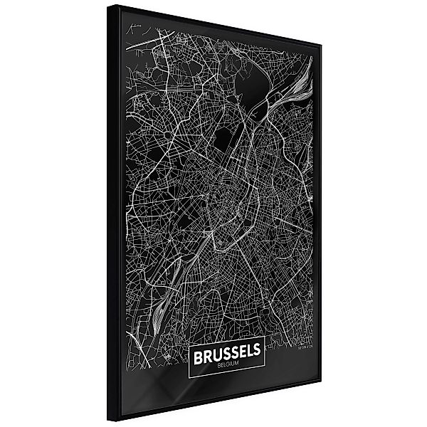 Poster - City Map: Brussels (dark) günstig online kaufen