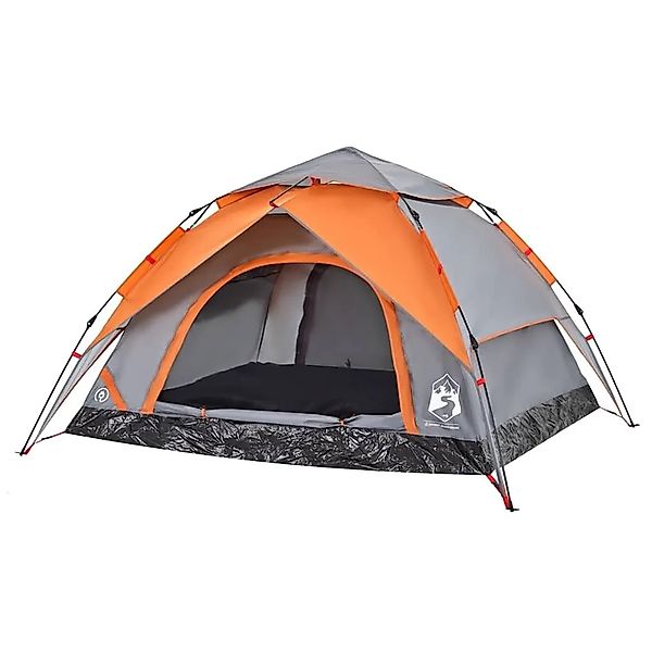 vidaXL Kuppel-Campingzelt 4 Personen Grau und Orange Quick Release 4004183 günstig online kaufen