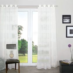decolife Gardine "Estelle" Ösen 1 Stk. tlg. Ösenschal mit Blockstreifen wei günstig online kaufen