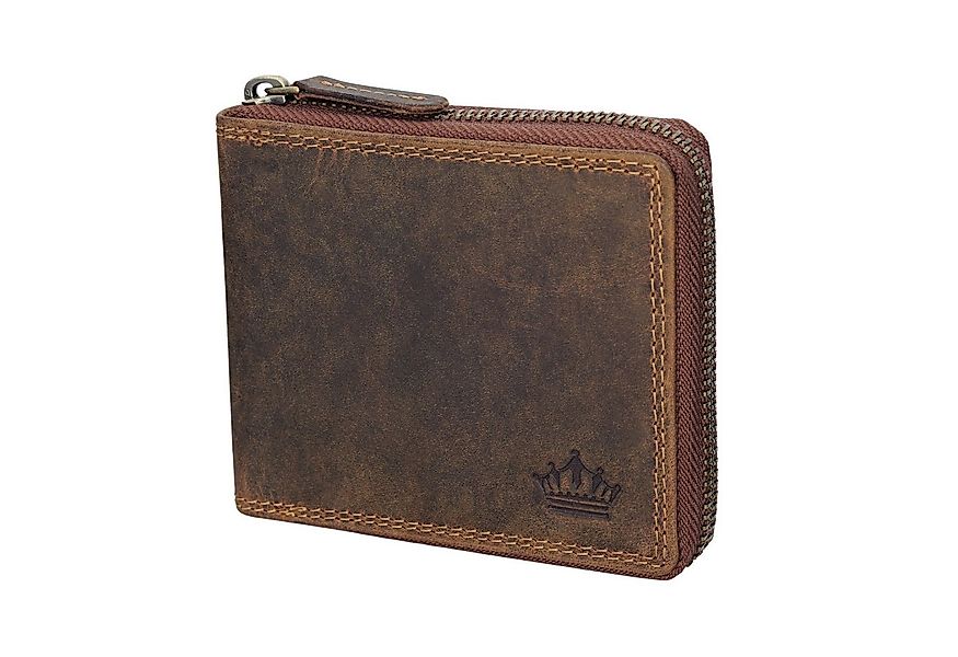 Manza Geldbörse Geldbörse Portemonnaie Echt Leder RFID - umlaufendem Reißve günstig online kaufen