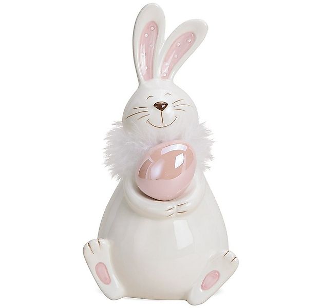 matches21 HOME & HOBBY Dekofigur Osterhasen mit Ei Keramik 2 Größen (1 St) günstig online kaufen