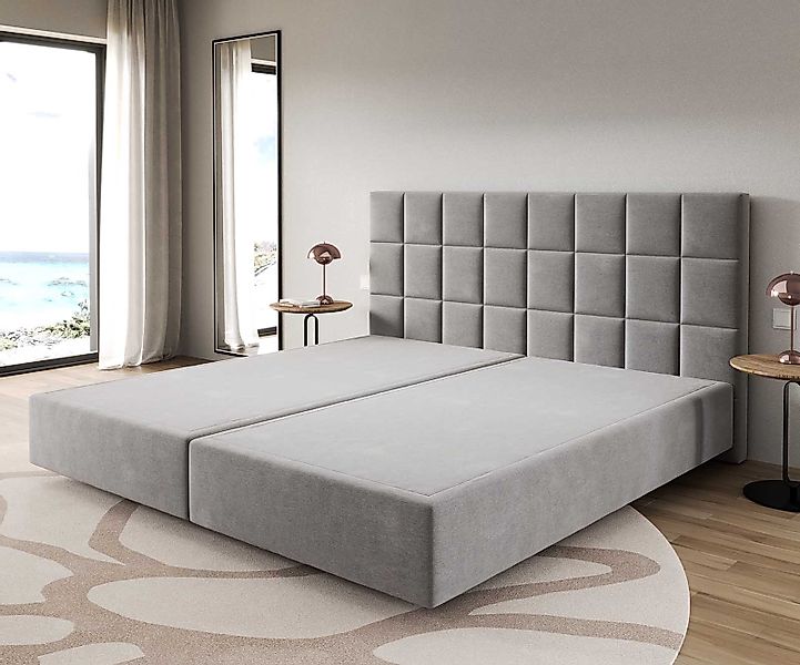 DELIFE Bettgestell Dream-Fine, Mikrofaser Grau 200x200 cm günstig online kaufen