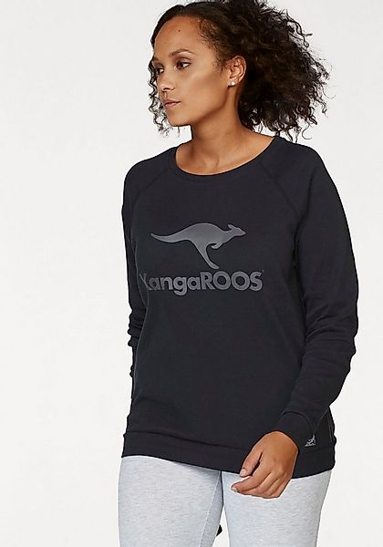 KangaROOS Sweatshirt Langarm, figurumspielender Schnitt, mit Print, Rundhal günstig online kaufen