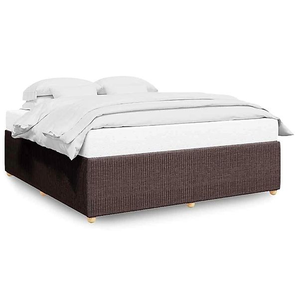 vidaXL Bettgestell ohne Matratze Dunkelbraun 200x200 cm Stoff 3284966 günstig online kaufen