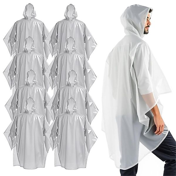 Outdoorn Regenponcho 6x Einweg Regenjacke & Regenponcho mit Kaputze - Einma günstig online kaufen