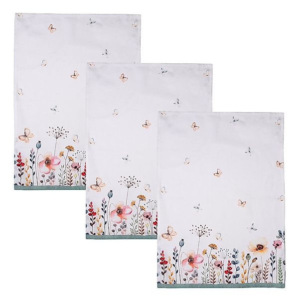 Clayre & Eef Geschirrtuch Flowerbomb, (Set, günstig online kaufen