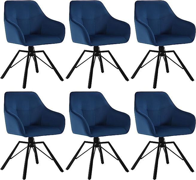 Woltu Polsterstuhl (6 St), drehbar Esszimmerstuhl mit Armlehnen Rückenlehne günstig online kaufen