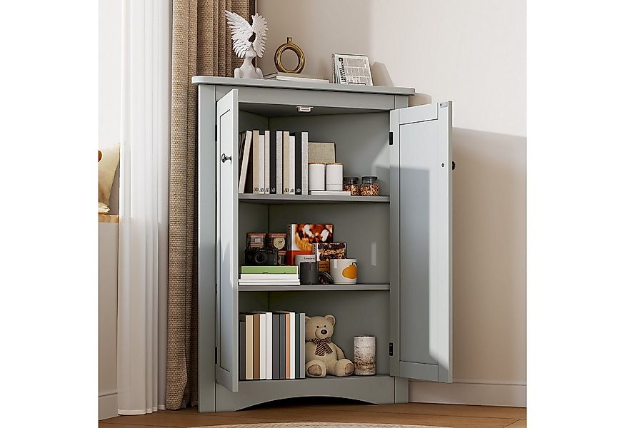 Flieks Eckschrank (1-St., B61,5xT34,5xH80 cm) Badkommode Mehrzweckschrank E günstig online kaufen