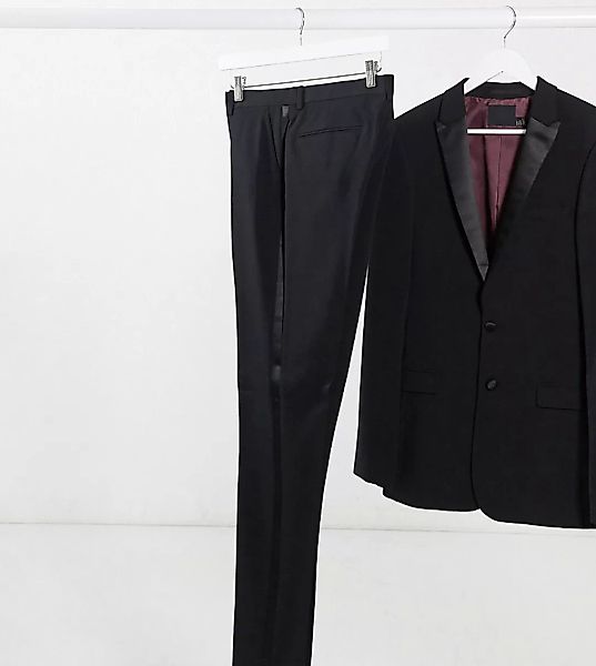 ASOS DESIGN Tall – Supereng geschnittene Smokinghose in Schwarz günstig online kaufen